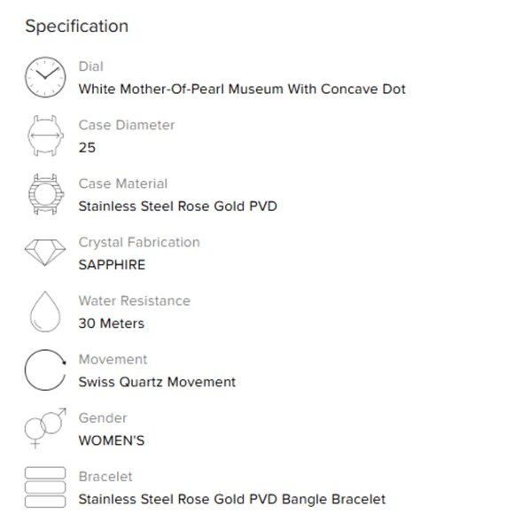 Movado Ela Bangle Watch – Rose Gold & Mother-of-Pearl - Picture 6 of 6